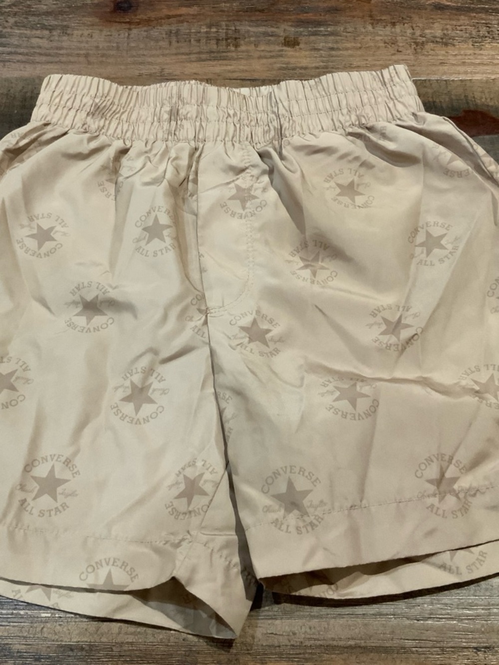 Converse Beige Elastic Waist Logo Swim Shorts